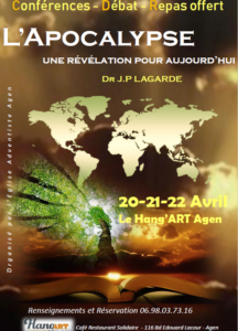 Conférences Apocalypse 20, 21 et 22 avril au Hang'Art